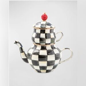 MACKENZIE-CHILDS “COURTLY CHECK”   HIGH TEA SET *TEA POT & CUP *NWT $200.00